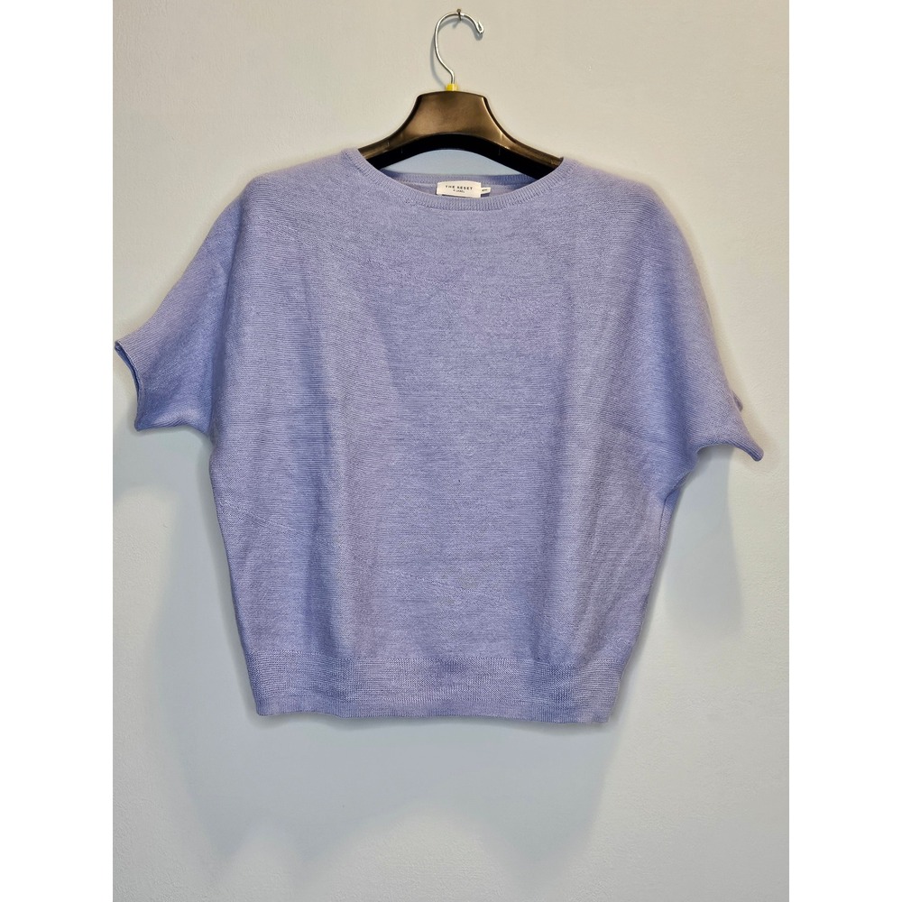 The Reset R Label Periwinkle Blue Short Sleeve Boxy Knit Sweater SM